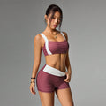 fashioncontrast color polka dot style yoga clothes suitoutwearsummer elastic sexy fitness sportswear suit for women