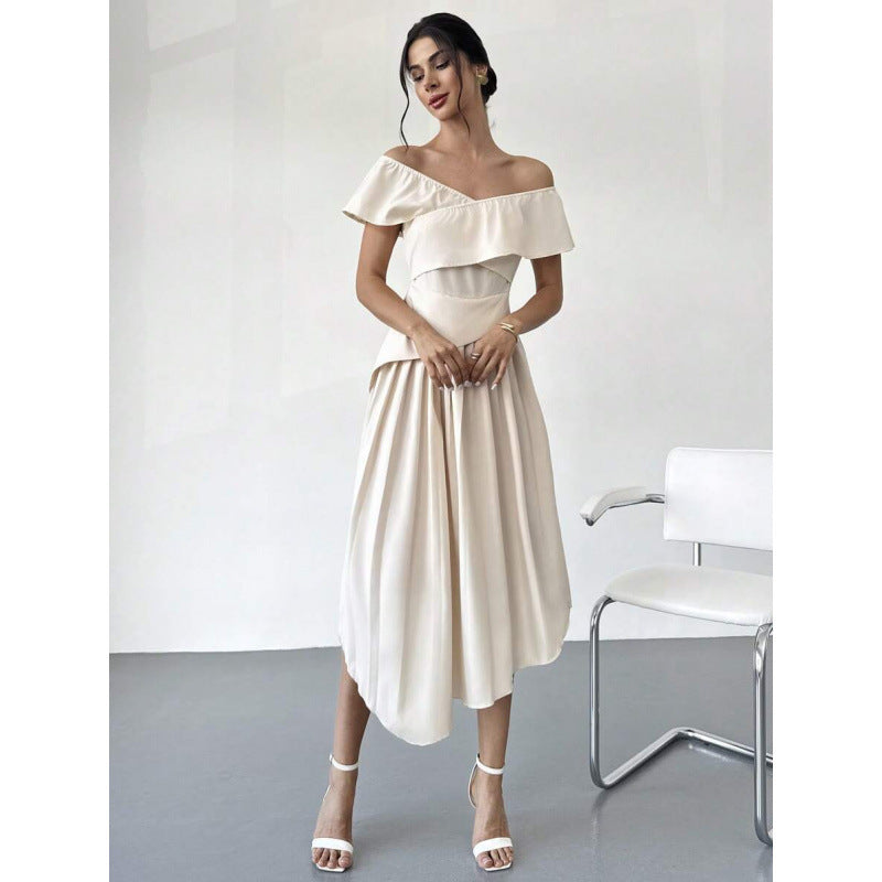 summer new arrival: elegant, exquisite, and romantic one-shoulder irregular dress for weddings, proms, and parties