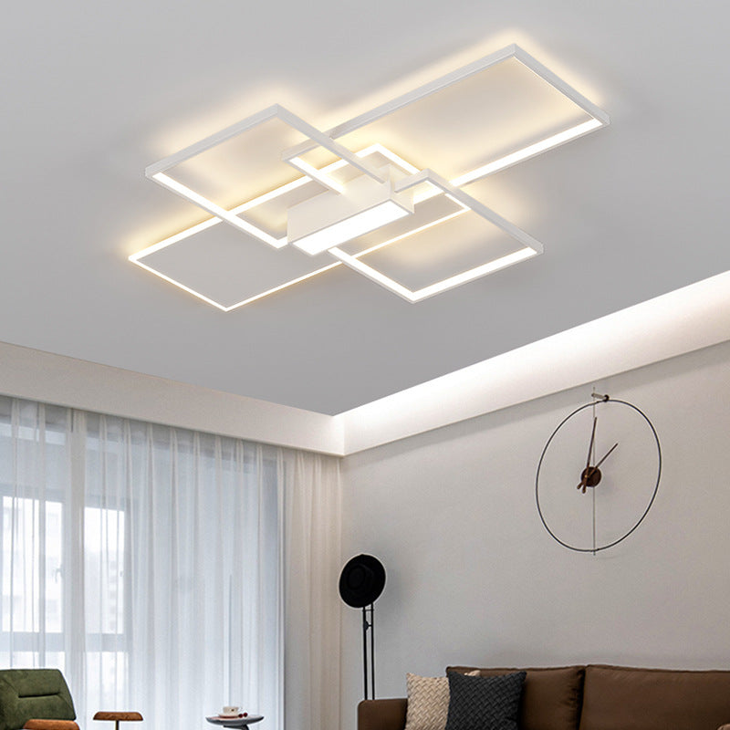 2025 new Nordic simple atmosphere LED rectangular living room ceiling light personalized creative dining room bedroom lighting