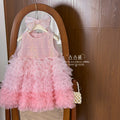 summer girls' gradient soft tulle skirt sequin dress princess chic lace cake skirt wholesale