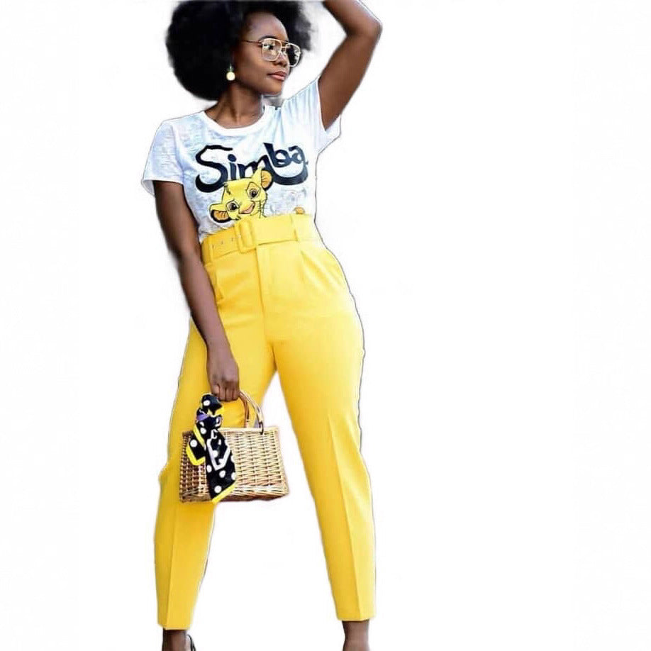 European and american style women's high-waisted casual trousers for  spring/summer - slim fit, figure-flattering suit pants, women's long pants, autumn professional trousers