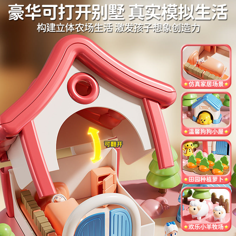 Kids' magnetic fun farm toy set - perfect for girls' pretend play, elsa princess castle birthday gift for babies