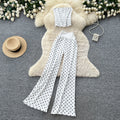 K-style high waist polka dot casualcasualtwo-piece set female summer lazy style slimming look silmsuitelegant outfit