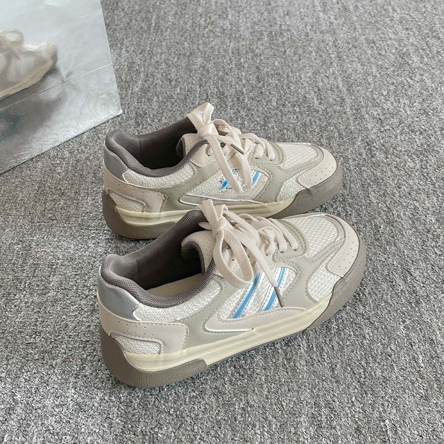 Women's sneakers - mesh breathable casual shoes - trendy ins style - new spring/summer 2025 collection - versatile chunky platform white shoes