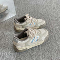 Women's sneakers - mesh breathable casual shoes - trendy ins style - new spring/summer 2025 collection - versatile chunky platform white shoes