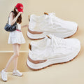 Height increasing white shoes 2026 new summer mesh breathable wedge heel mesh shoes thick sole cut outcasual dad shoes women's shoes