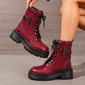 British style platform shoesthick sole belt buckle knight boots autumexportstudsplus size cross-border boots women