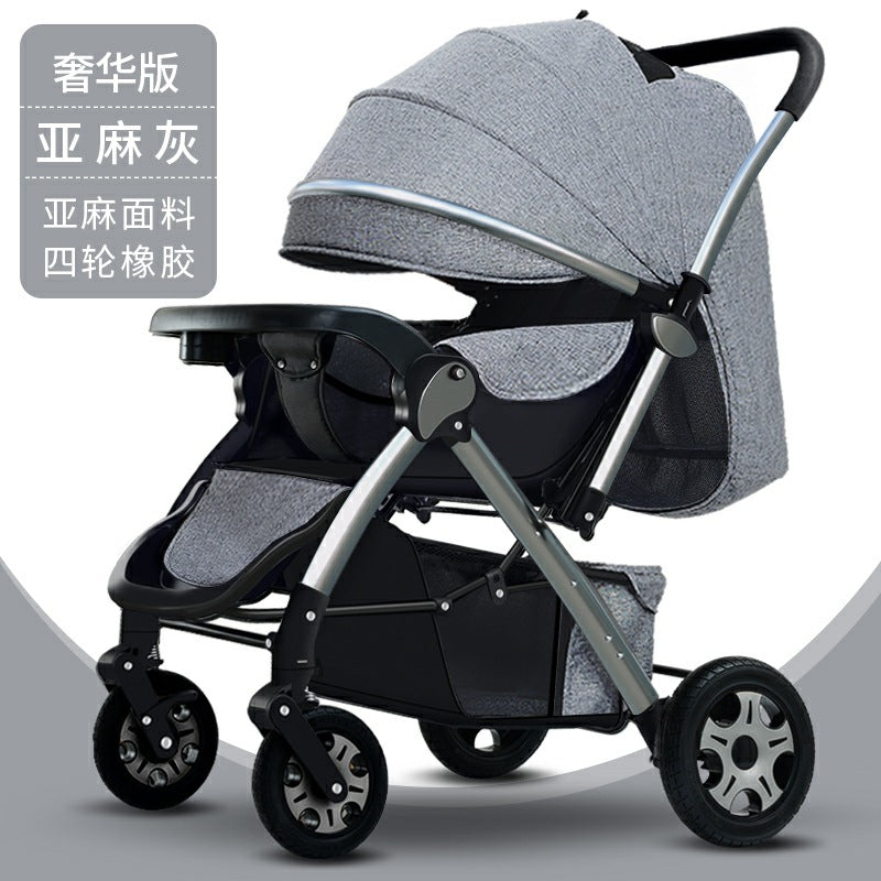 OEM custom high landscape stroller can sit and lie down lightweight folding baby umbrella cart four-wheel stroller stroller