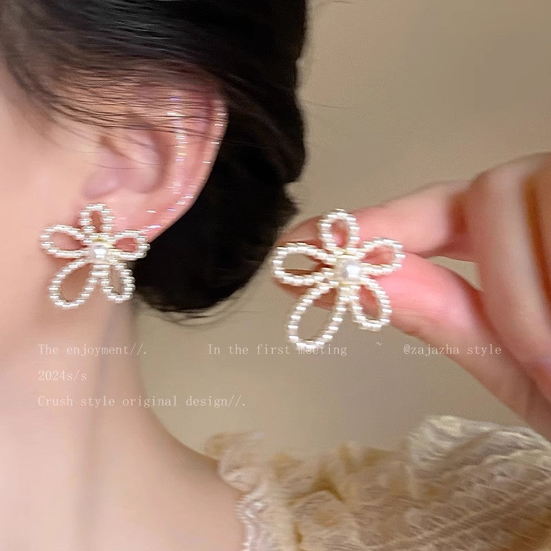 925 silver needle spring and summer flower earrings for women classy super fairy elegantbest selling earrings 2026 small fresh earrings