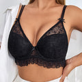 Fashion cross-border  french bra sexylace thin small breast push-up push-up breathable plaid women's bra