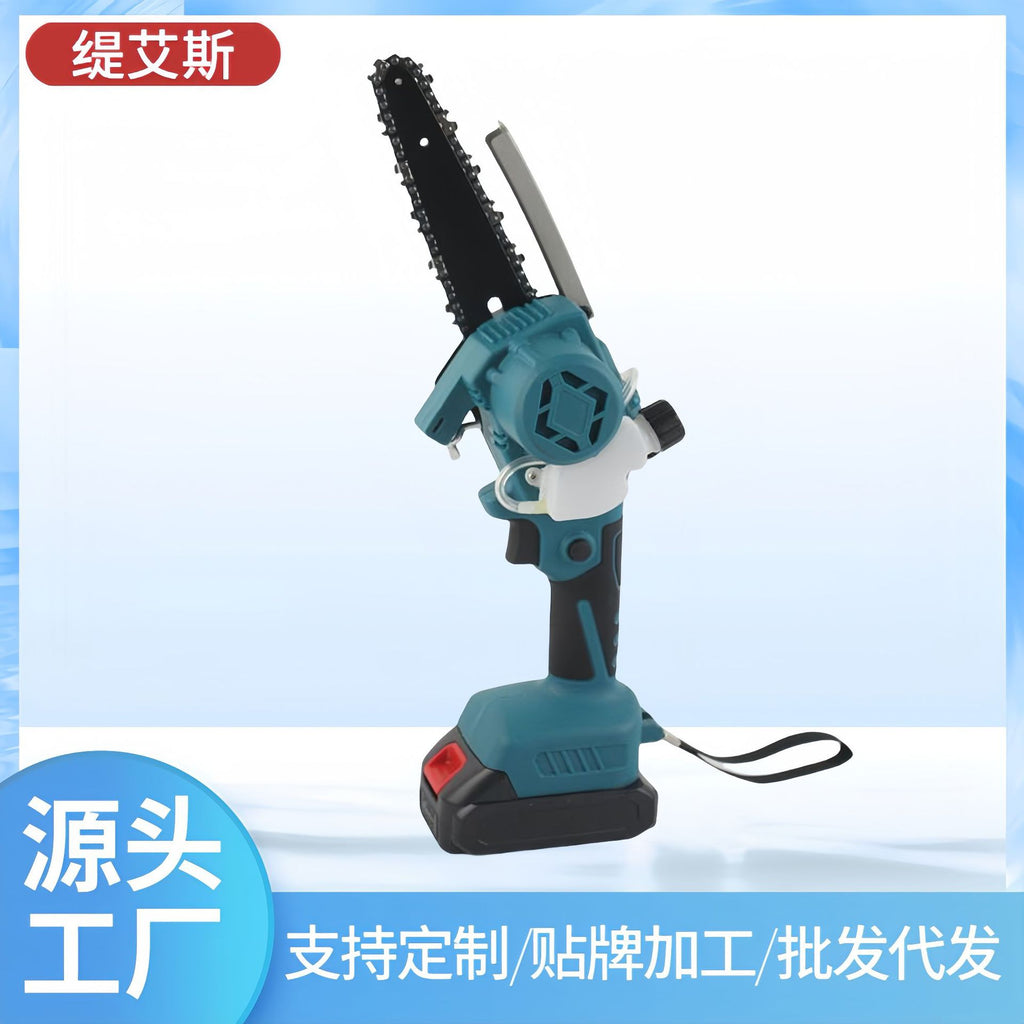 6 inch mini chainsaw, handheld chainsaw rechargeable small one-handed chainsaw garden lithium battery rechargeable chainsaw