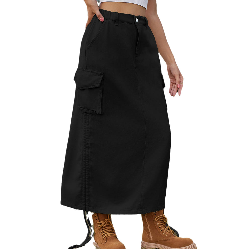 European and american clothing american cross-border foreign trade unique  new denim workwear skirt casual mid-length skirt trendy