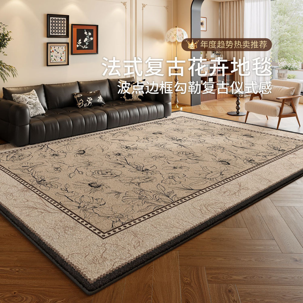 Carpet living room french retro2026new arrival medieval no-wash wipeable waterproof anti-fouling bedroom maintenance-free bedside blanket