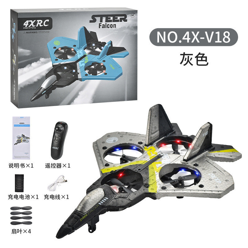 v18 remote control stunt foam fighter gravity sensing kids' quadcopter drone toy for boys