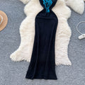 Celebrity heavy industry beading halter suspender backless dress women's summer silmslimming lookelegant hot girl knitting long dress