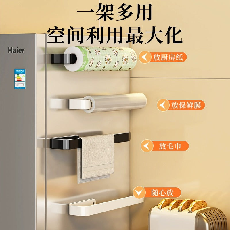 Paper hanger for kitchen tissue holder No punching plastic wrap Oil absorption Wall-mounted paper roll rod Cabinet storage rack