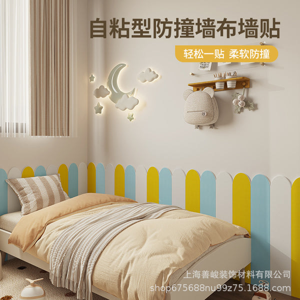 Wall covering tatami wall circumference soft bag children's room bed hoarding board bedside wall backrest pad anti-collision thickened self-adhesive wallpaper