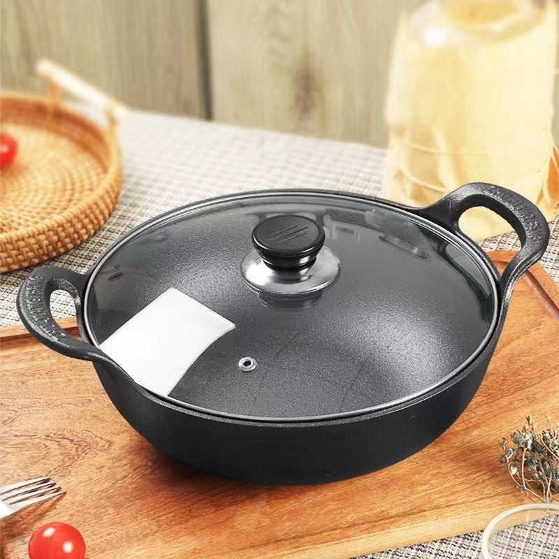 Cast iron pot saucepan household uncoated non-stick old-fashioned pig iron hanging thickened soup pot manufacturer Japanese-style pot ingot pot