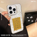 Transparent epoxy gold foil iphone 17 pro max text phone case apple 16 acrylic protective cover 15