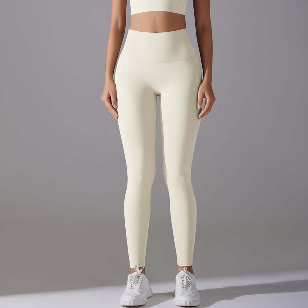 New arrival free underwear without embarrassing lines high waist tight nude nine-point pants sports running fitness high elastic yoga pants