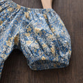 summerk-stylegirl floral skirt square collar puff sleeves back tie backdress children's clothing one piece dropshipping