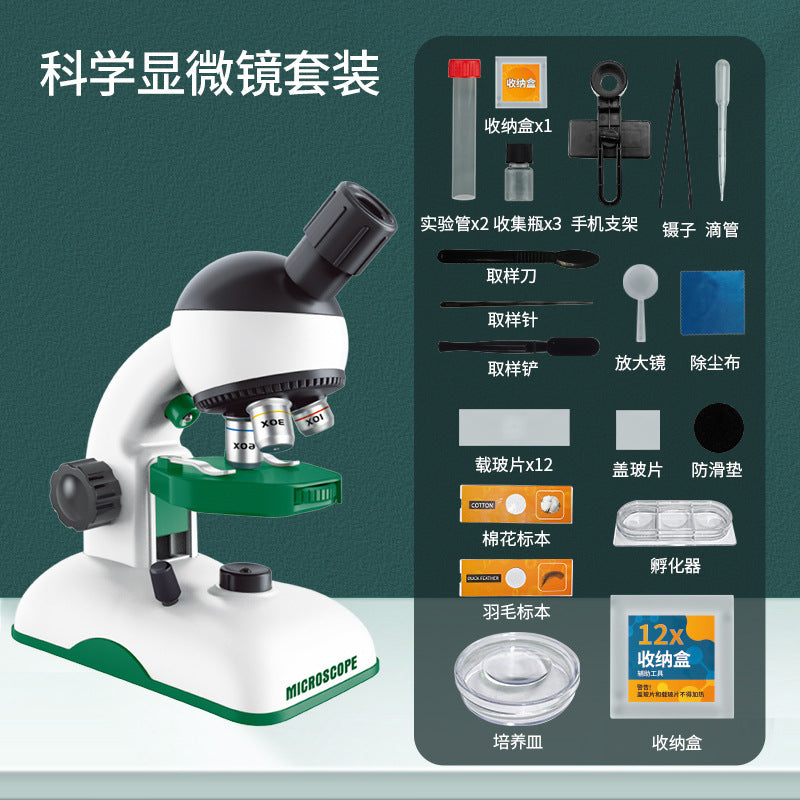 Microscope kids science 1000x home optical elementary and middle school student experiment kit toy 1200x