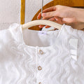 Children's clothing cross-border european and american girls beige flying sleeve tops skirt suit