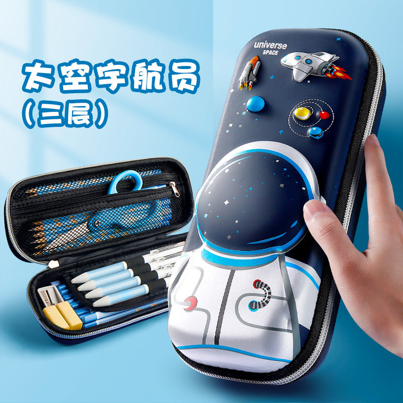 Factory direct sales 3D decompression Korean version creative multi-function large-capacity pencil case kindergarten cartoon cute pet stationery box