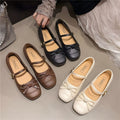 French chic elegant women's flats - 2026 new collection: soft, fairy-tale style mary janes with bow detail