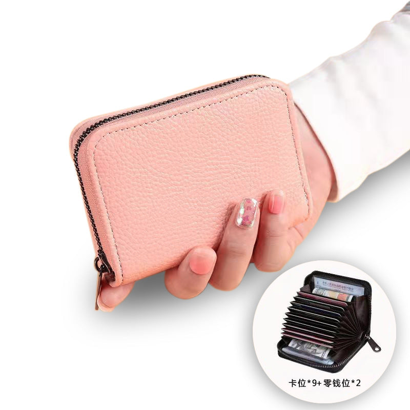 Organ card bag, ID bag, solid color multi-card all-in-one bag, the same style for men and women, exquisite bank card storage card bag, mini.