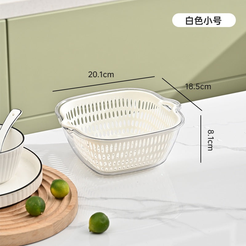 Personalized double-layer sink drain basket six-piece set kitchen living room for home fruit washing plate casual vegetable basket