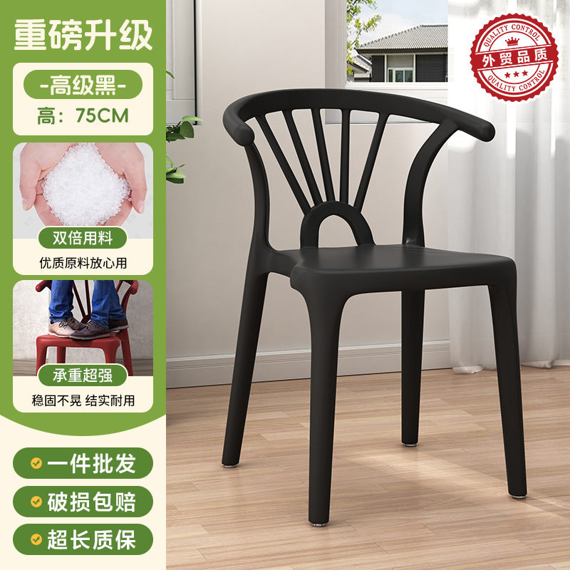 Scandinavian dining table and chairs modern casualthickened stool plastic chair dining chair for home backrest desk chair stackable stool