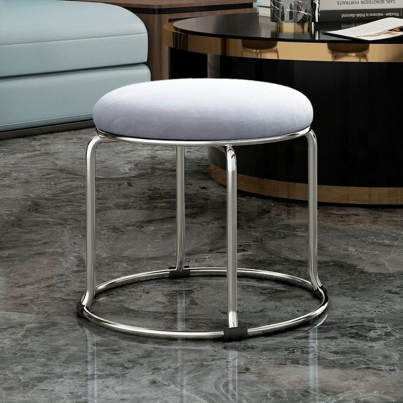 Accessible luxury stoolfor homesoft bag short stool steel bar stool portable practical shoe changing stool coffee table stool carbon steel frame round stool no