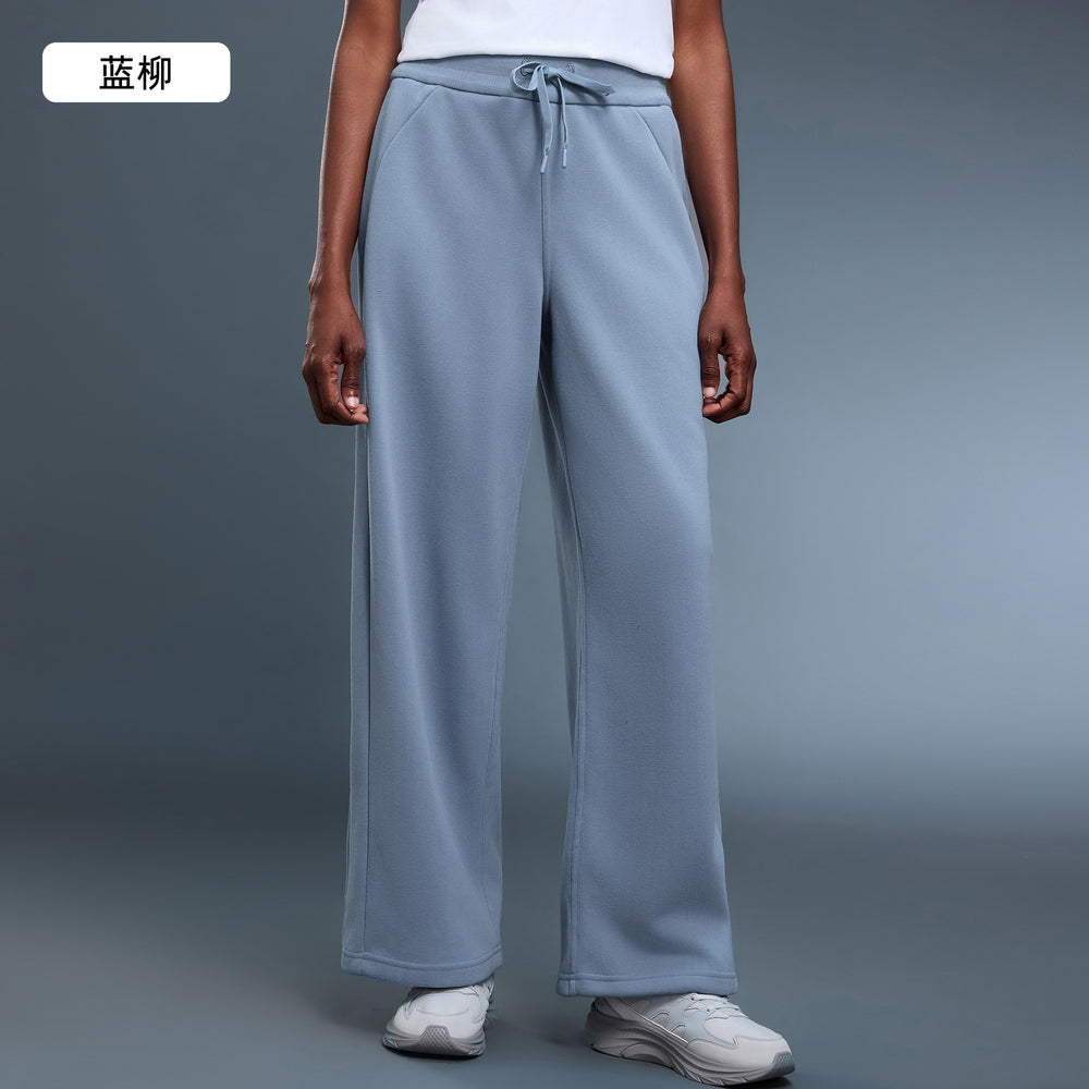 Women's fall/winter fleece-lined thickened straight-leg wide-leg pants - loose fit, warm, slimming, casual, and athletic long pants d25133