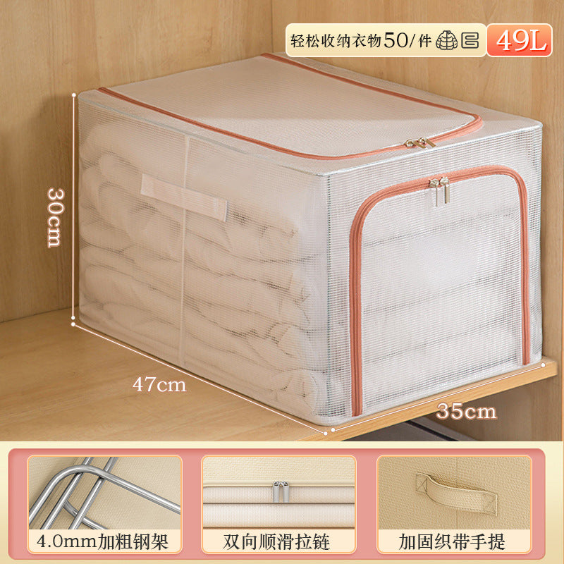 New large-capacity wardrobe seam Baina box PVC finishing artifact wardrobe layered household folding clothes storage