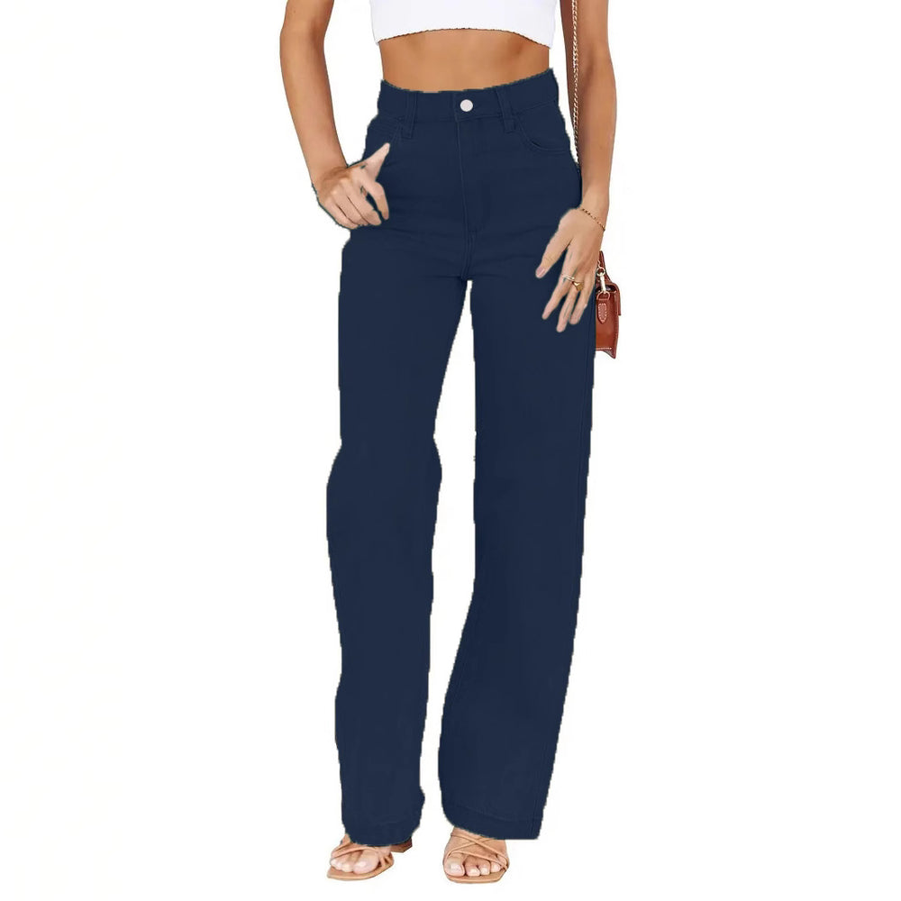 Hot-selling women's denim jeans for cross-border e-commerce: stylish, wide-leg, washable, and stretchy jeans perfect for work or everyday wear