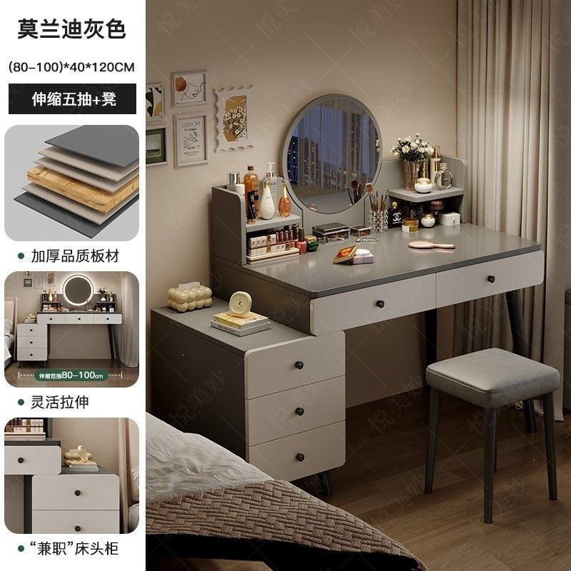 Bedroom dressing table for home chest of drawers all-in-one makeup table small apartment room multifunctional storage retractable dressing table