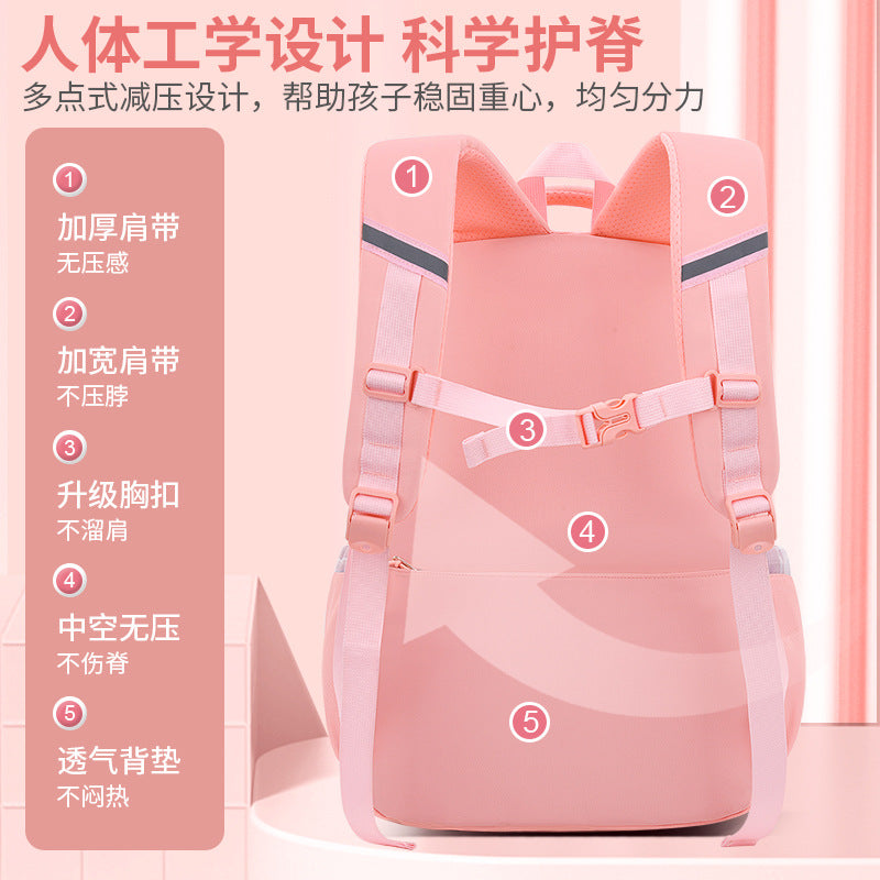 New elementary school backpack for girls, grades 1-6: ultra-lightweight, ergonomic, and portable