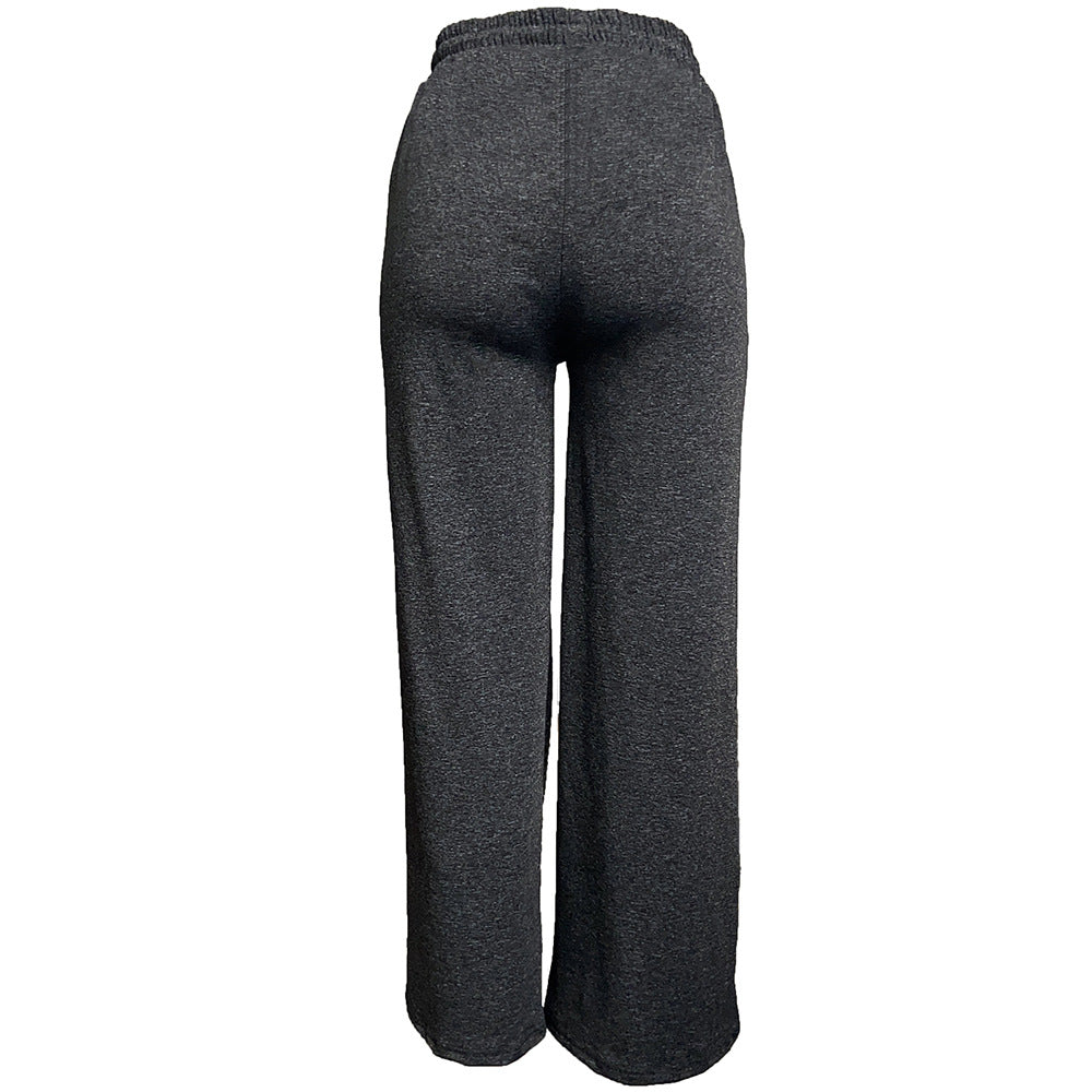 fashionpants women's loose style women's pants drawstring flap pocket pants sports fitness pants