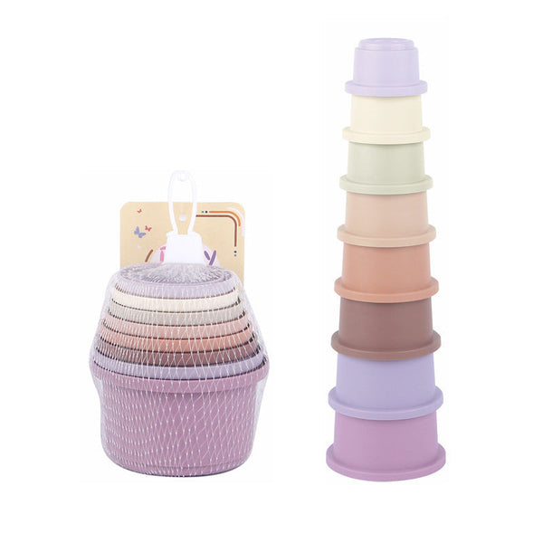 Cross-border export Children's early education round stacking cup Baby bath toy set cup stacking Le rabbit snack cup stack