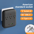 Us standard 1-to-6 power strip with 2 usb and 2 pd fast charging ports, us plug power adapter, multi-outlet socket for home use