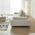 Foshan lawrence sofa designer large flat cotton and linen fabric sofa living room linen cream style straight row sofa