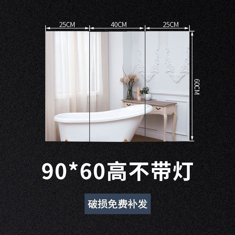 Stainless Steel Bathroom Mirror Cabinet Wall-mounted Toilet Mirror Box Toilet Bathroom Mirror with Shelf Dressing Storage