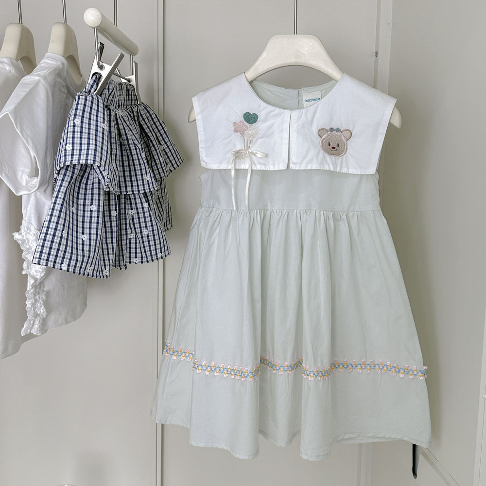 new korean style fashionable girls' dress - sweet cotton skirt for kids - trendy and chic baby girl dress