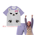new k-pop demon slayer girl group short sleeve & shorts cartoon anime merchandise kids' pajama set loungewear