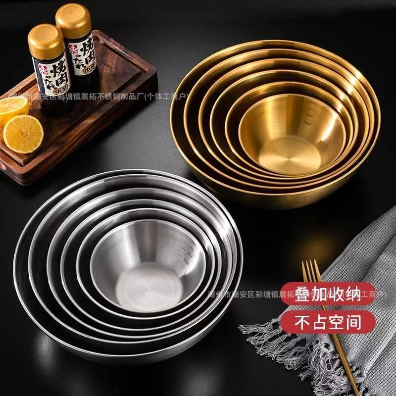 Food grade 304 stainless steel salad basin for washing vegetables, noodles and eggs, kitchen salad basin for delivery