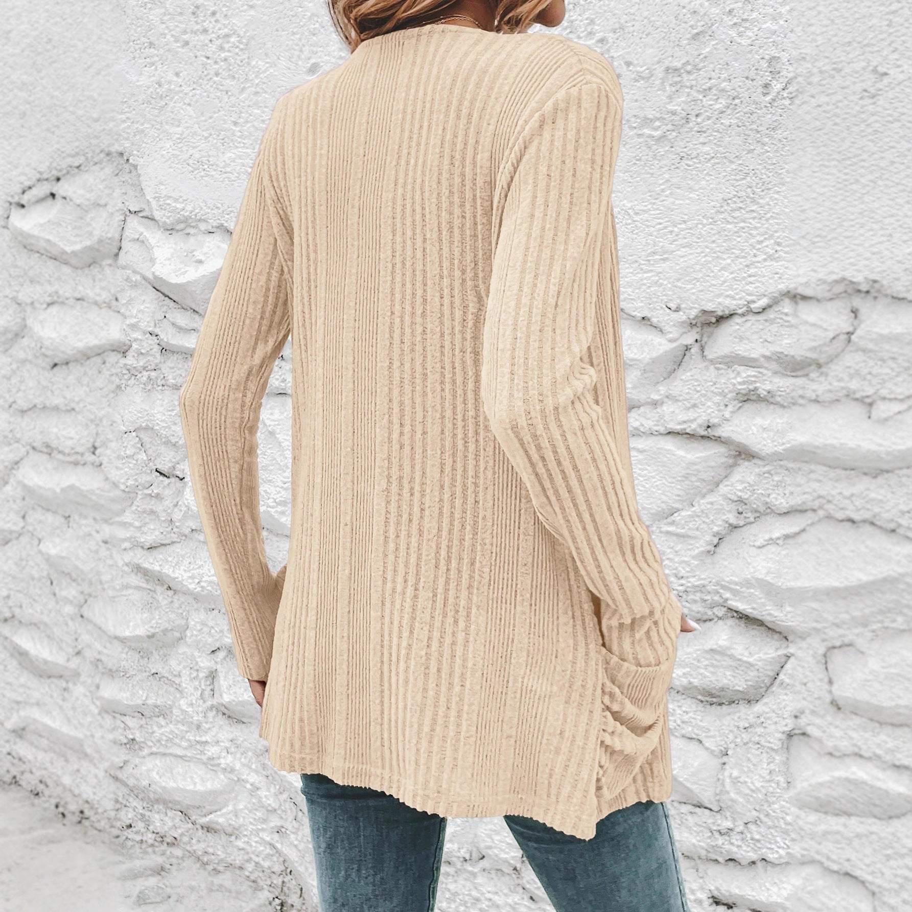 Real spot  1688 Alibaba   Shrimp Skin Independent Station knitted long coat