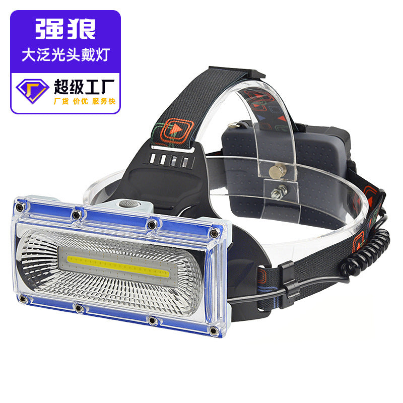 COB work headlight LED portable rechargeable outdoor searchlight, head-mounted flashlight strong light headlight wholesale