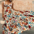 2025 summer european and american export new women's fashion wish amazon sexy sleeveless camisole maxi dress printed dress