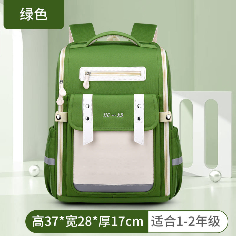 2025 new british style elementary school backpack - grades 1-6, lightweight, large capacity, spine-protecting, hand-carry & shoulder bag